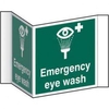 Emergency Eyewash Projection Sign 200mm face. Manufactured from strong