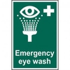 Emergency Eyewash sign 200 x 300mm. Manufactured from strong rigid PVC