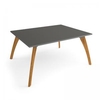 Enable worktable 1600mm x 1600mm deep with four solid oak legs - onyx