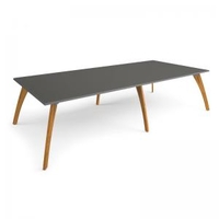 Enable worktable 3200mm x 1600mm deep with six solid oak legs - onyx