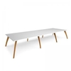 Enable worktable 4800mm x 1600mm deep with eight solid oak legs -