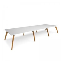 Enable worktable 4800mm x 1600mm deep with eight solid oak legs -