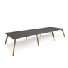 Enable worktable 4800mm x 1600mm deep with eight solid oak legs - onyx