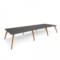 Enable worktable 4800mm x 1600mm deep with eight solid oak legs - onyx