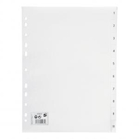 Office Index 1-10 Polypropylene Multipunched Reinforced Holes 120