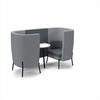 Tilly 2 person high back meeting booth with white table - elapse grey