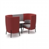 Tilly 2 person high back meeting booth with white table - forecast