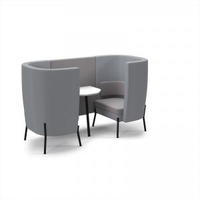 Tilly 2 person high back meeting booth with white table - forecast