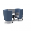 Tilly 2 person high back meeting booth with white table - late grey