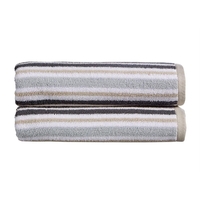 Christy Carnival Stripe Towels Grey Bath Sheet