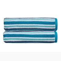 Christy Carnival Stripe Towels Peacock Bath Sheet