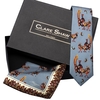 Clare Haggas Silk Tie & Pocket Square Box Set Pigeon One