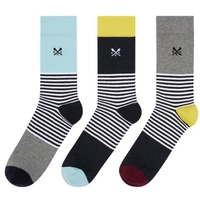 Crew Clothing 3 Pack Socks Black Stripe One