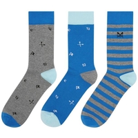 Crew Clothing 3 Pack Socks Lapis Logo One
