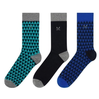 Crew Clothing 3 Pack Socks Lapis Tri One