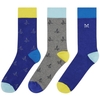 Crew Clothing 3 Pack Socks Navy Boat One