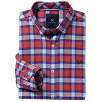 Crew Clothing Brendan Oxford Shirt Orange Ocre /White Medium