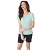 Crew Clothing Breton Tee White Linen/ Parrot Green 14