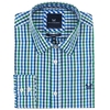 Crew Clothing Classic Gingham Shirt Botany Green/Amparo Blue Large