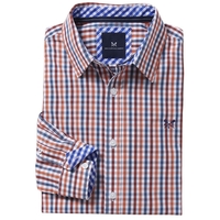Crew Clothing Classic Gingham Shirt Highseas/Rosewood Small
