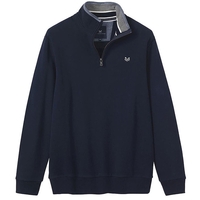 Crew Clothing Classic Half Zip Sweatshirt Dark Navy Small