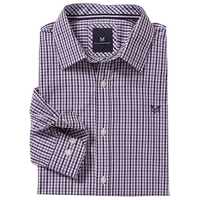 Crew Clothing Classic Tattersall Shirt Bright Purple/Navy Medium