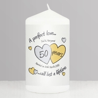 A Perfect Love Golden Anniversary Candle