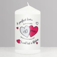 A Perfect Love Ruby Anniversary Candle