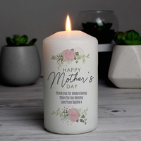 Abstract Rose Pillar Candle