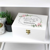 Abstract Rose White Wooden Keepsake Box