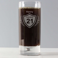 Age Crest Hi Ball Bubble Glass