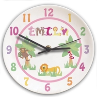 Animal Alphabet Girls Clock