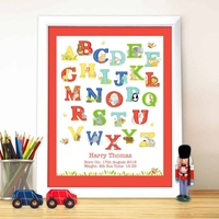 Animal Alphabet White Poster Frame