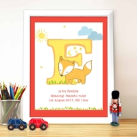 Animal Initial White Poster Frame