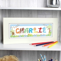 Animal Name Frame blue