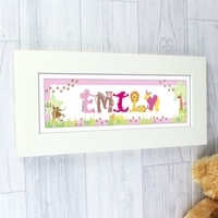 Animal Name Frame Pink