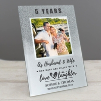 Anniversary 4x4 Glitter Glass Photo Frame