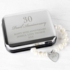 Anniversary Silver Box and Pearl Bracelet