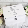 Antique Scroll White Leatherette Keepsake Box