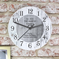 Any Message Shabby Chic Large Wooden Clock
