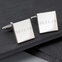 Any Message Square Cufflinks - 1 line