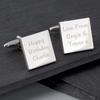 Any Message Square Cufflinks - 3 lines