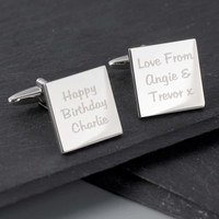 Any Message Square Cufflinks - 3 lines