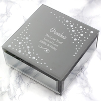 Any Message Swirls & Hearts Diamante Glass Trinket Box