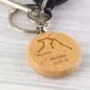 Aquarius Zodiac Star Sign Wooden Keyring (January 20th - February 18th)