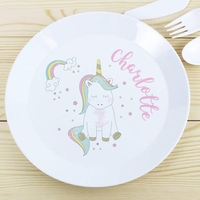 Baby Unicorn Plastic Plate