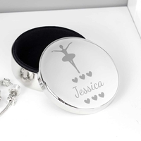 Ballerina Round Trinket Box