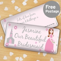 Beautiful Bridesmaid Milk Chocolate Bar