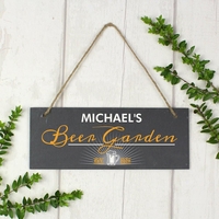 Beer Garden"" Printed Hanging Slate Plaque