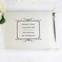 Black Hardback Guest Book & Pen
